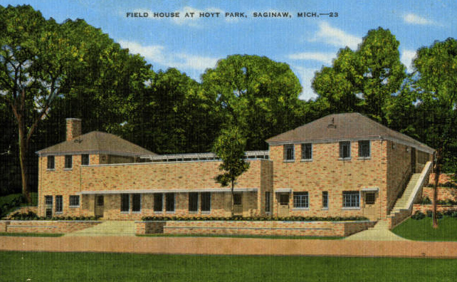 hoyt park postcard2 Hoyt Park field house depicted in an undated vintage postcard